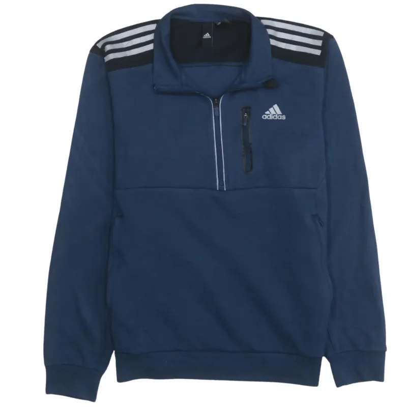 Adidas 90's Lightweight Half Zip Sweatshirt Small Navy Blue sold by Vintage Club