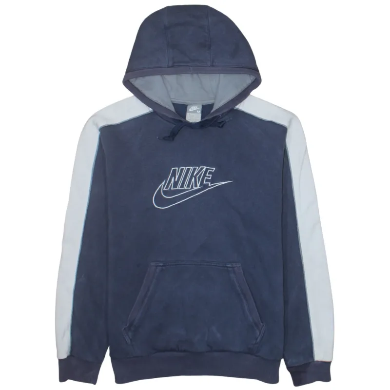 Nike 90's Center Middle Swoosh Pullover Hoodie Medium Navy Blue sold by Vintage Club