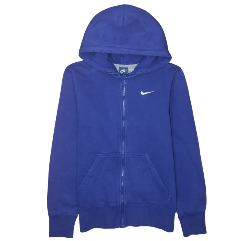 Nike 90's Swoosh Full Zip Up Hoodie Small Blue sold by Vintage Club