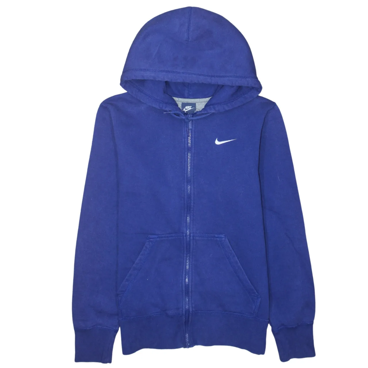 Nike 90's Swoosh Full Zip Up Hoodie Small Blue sold by Vintage Club