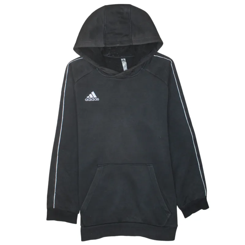 Adidas 90's Drawstring Pockets Pullover Hoodie Medium Black sold by Vintage Club