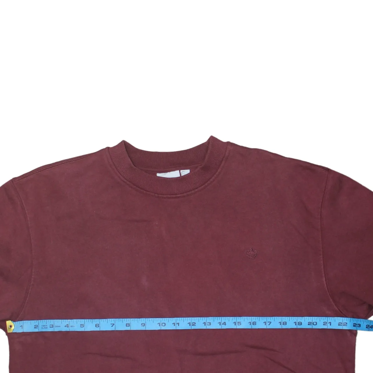 Adidas 90's Lightweight Crew Neck Sweatshirt Large Burgundy Red sold by Vintage Club product image thumbnail 5