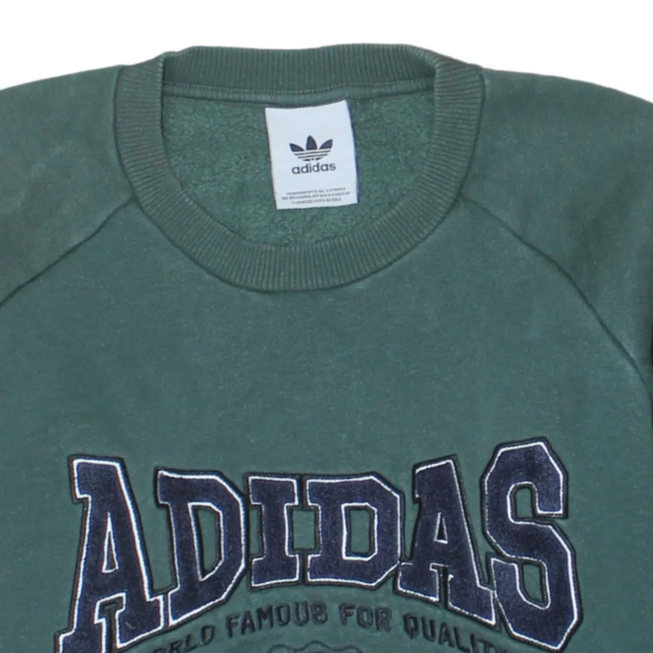 Adidas 90's Spellout Crew Neck Sweatshirt Medium Green sold by Vintage Club product image thumbnail 3