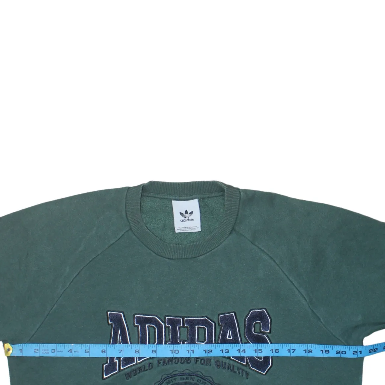 Adidas 90's Spellout Crew Neck Sweatshirt Medium Green sold by Vintage Club product image thumbnail 5