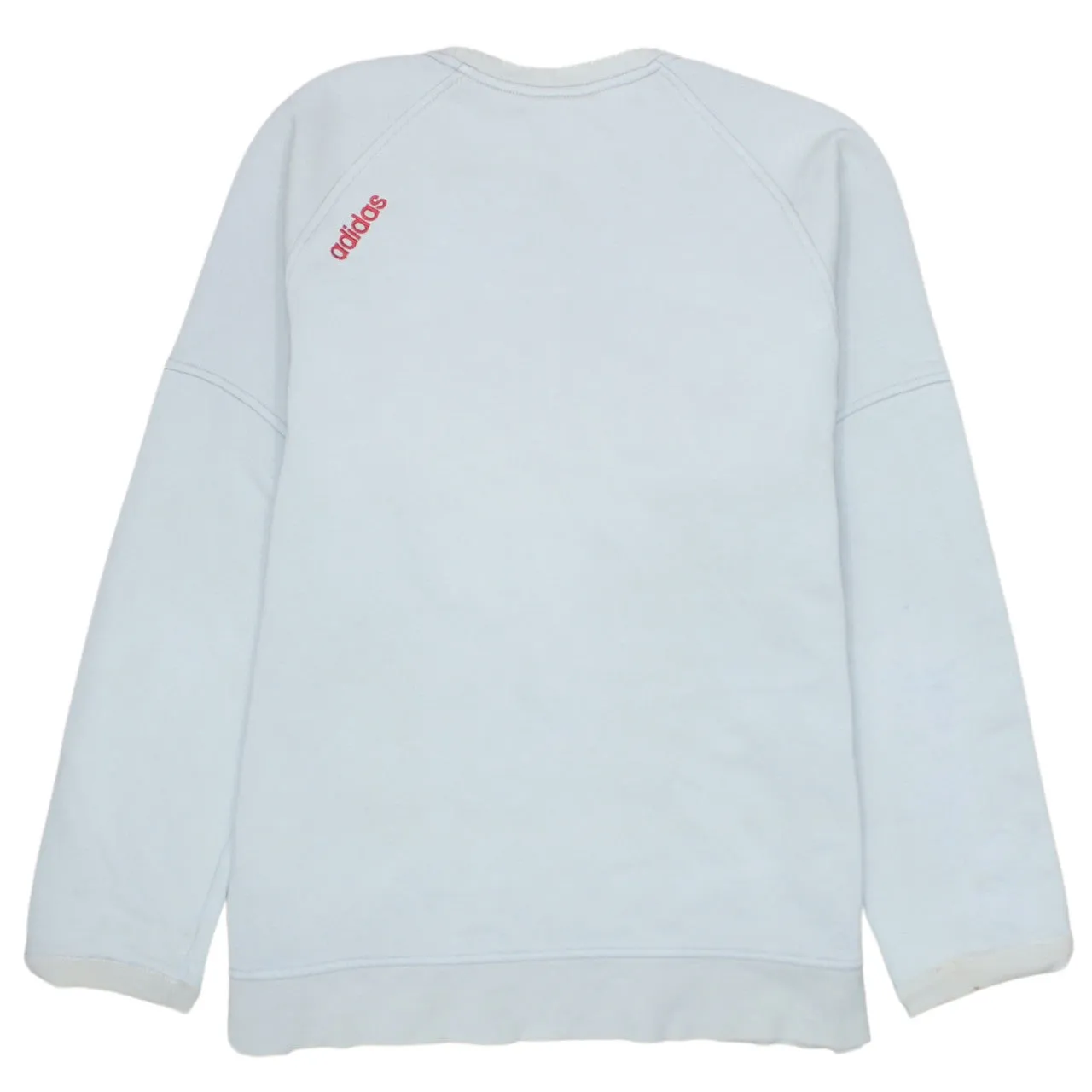 Adidas Light Grey Sweatshirt Men's Medium Printed Logo Three Stripe Sleeves Pullover Top sold by Vintage Club product image thumbnail 2