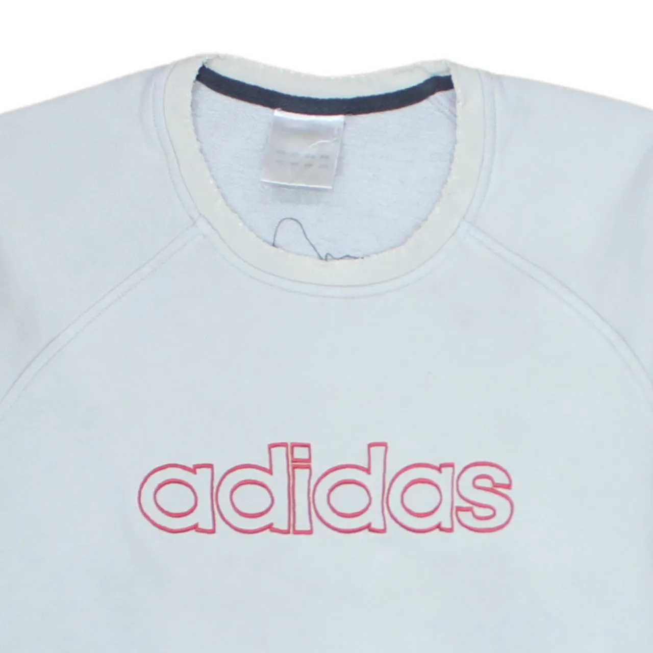 Adidas Light Grey Sweatshirt Men's Medium Printed Logo Three Stripe Sleeves Pullover Top sold by Vintage Club product image thumbnail 3