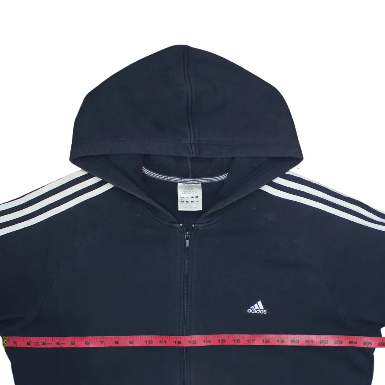 Adidas Navy Blue Hoodie Women’s 3XL Embroidered Logo Three Stripe Full Zip Sweatshirt sold by Vintage Club product image thumbnail 5
