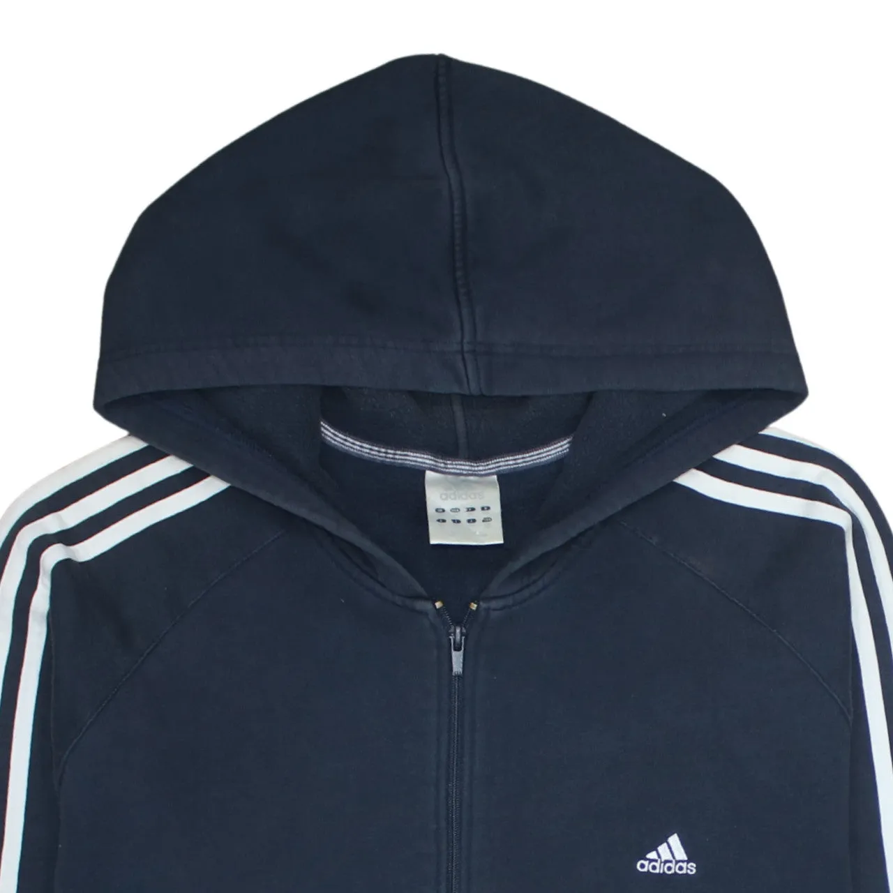 Adidas Navy Blue Hoodie Women’s 3XL Embroidered Logo Three Stripe Full Zip Sweatshirt sold by Vintage Club product image thumbnail 3