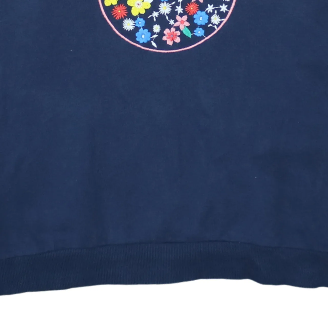 Disney Navy Blue Sweatshirt Men's Large Floral Mickey Printed Front Cotton Pullover Top sold by Vintage Club product image thumbnail 4