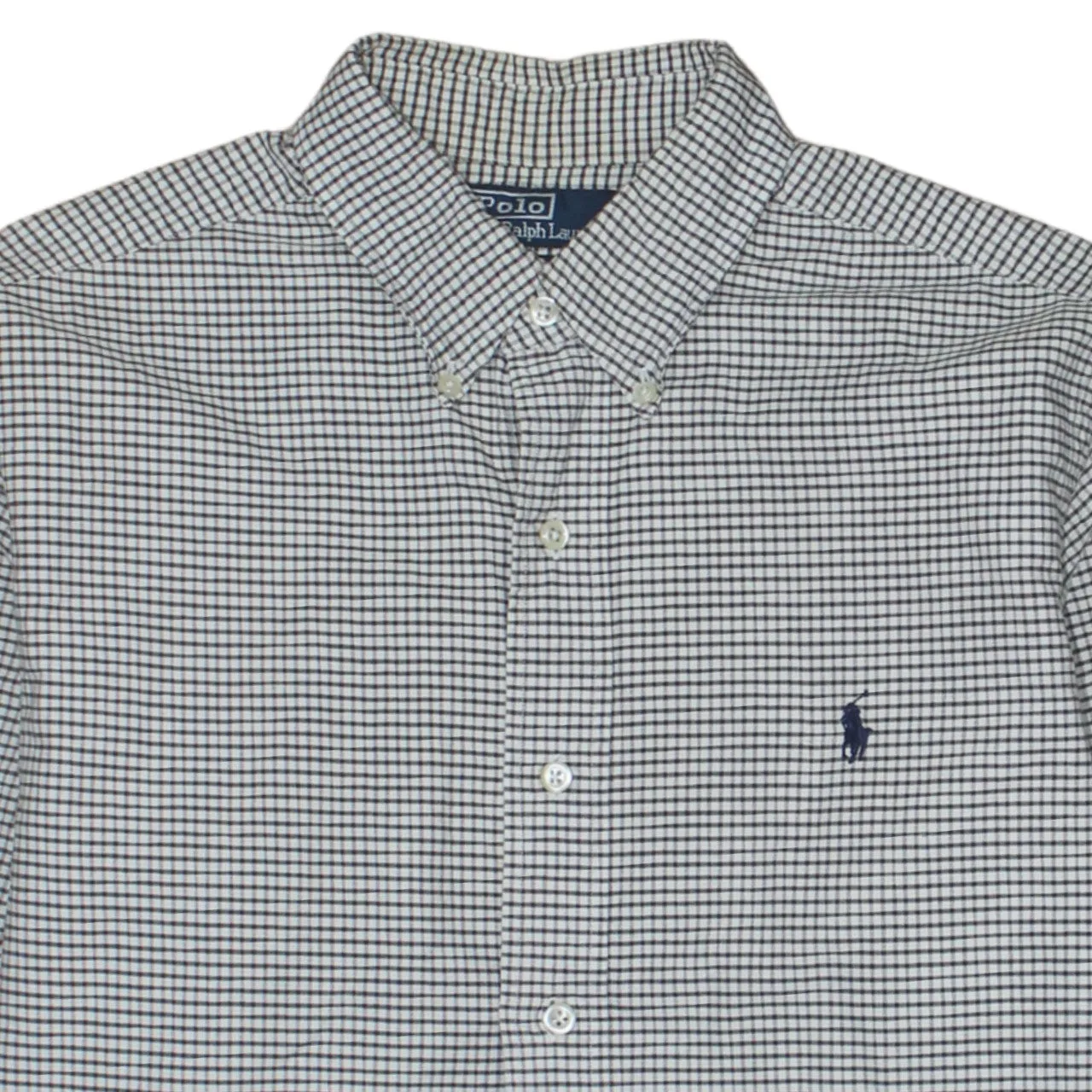 Polo Ralph Lauren Grey Check Shirt Men's Large Embroidered Pony Logo Button Down Casual Top sold by Vintage Club product image thumbnail 3