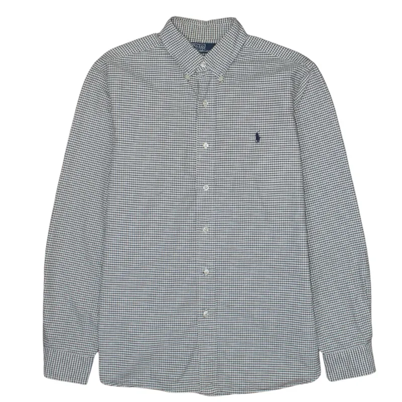 Polo Ralph Lauren Grey Check Shirt Men's Large Embroidered Pony Logo Button Down Casual Top made by Polo by Ralph Lauren