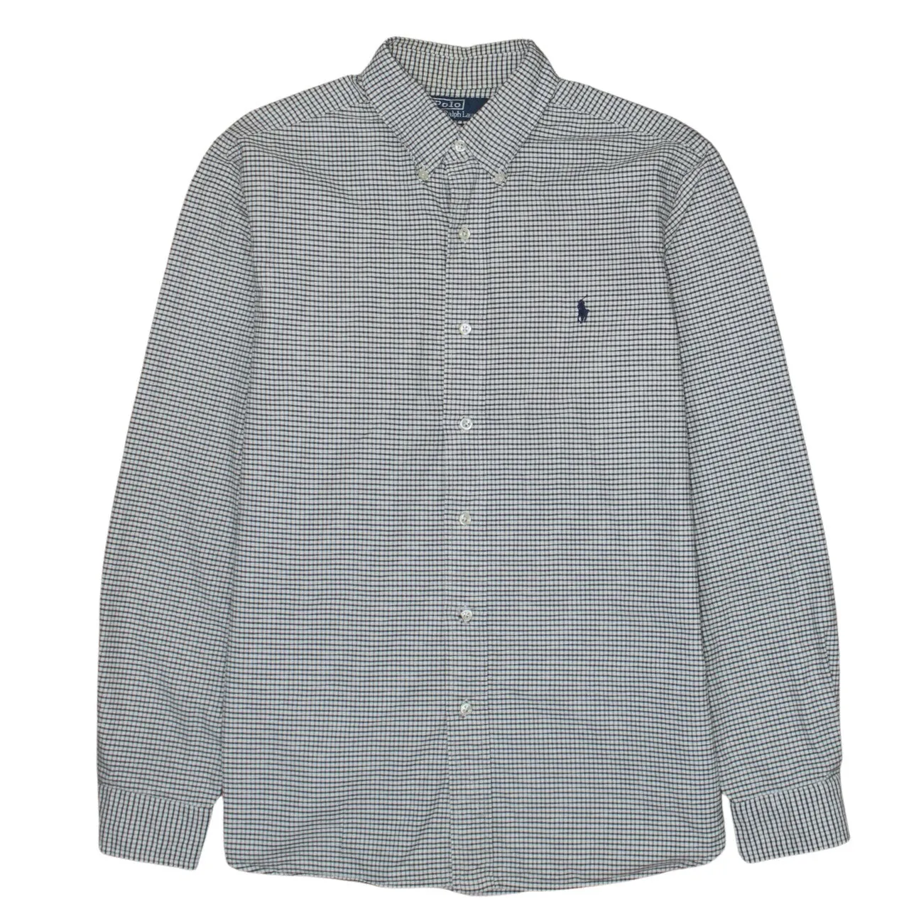 Polo Ralph Lauren Grey Check Shirt Men's Large Embroidered Pony Logo Button Down Casual Top sold by Vintage Club