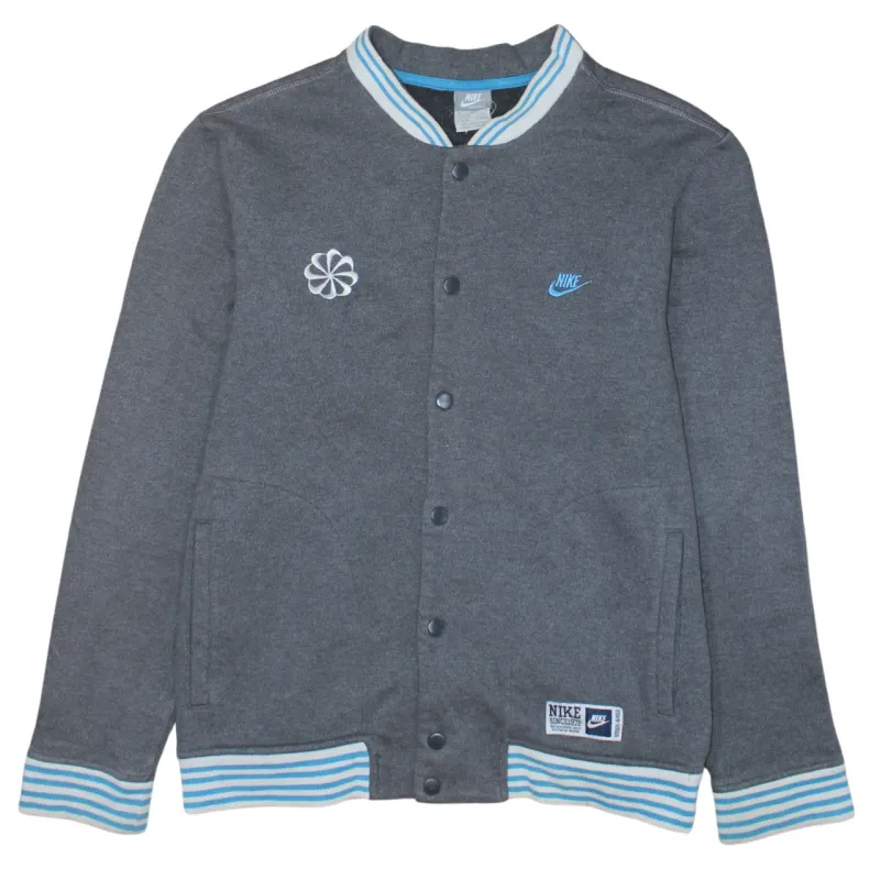 Nike 90's Swoosh Button Up Sweatshirt Medium Grey sold by Vintage Club