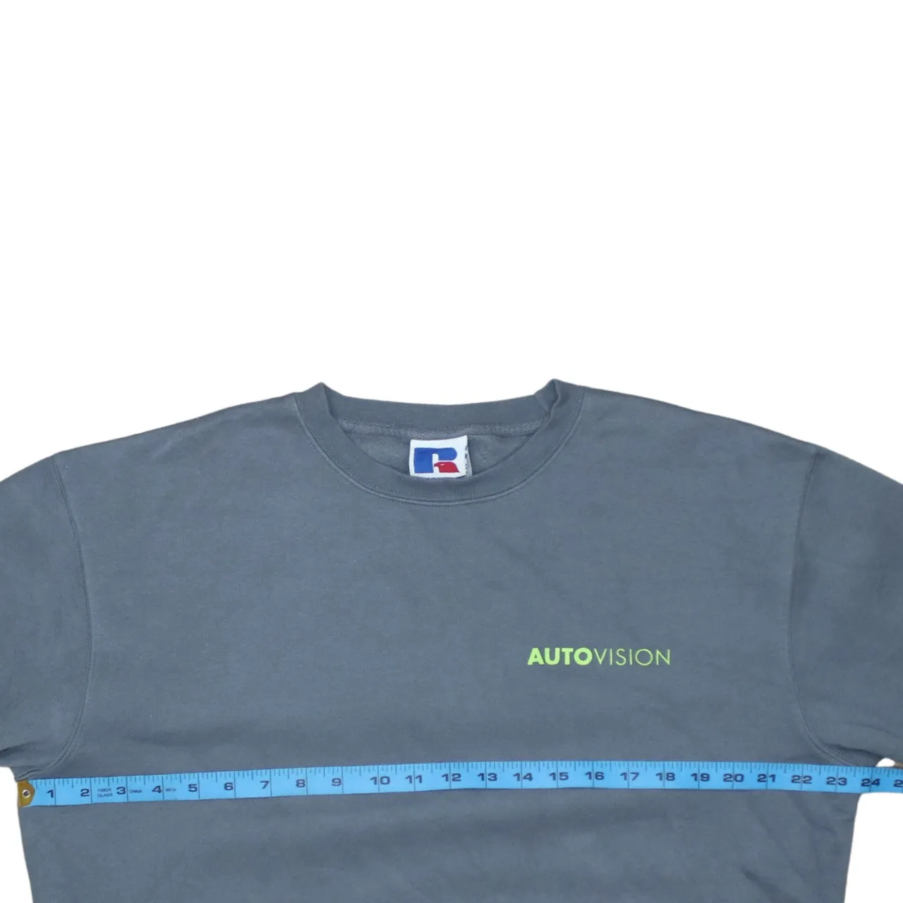 Russell Athletic Blue Sweatshirt Men's Large Printed Autovision Logo Crewneck Pullover sold by Vintage Club product image thumbnail 5