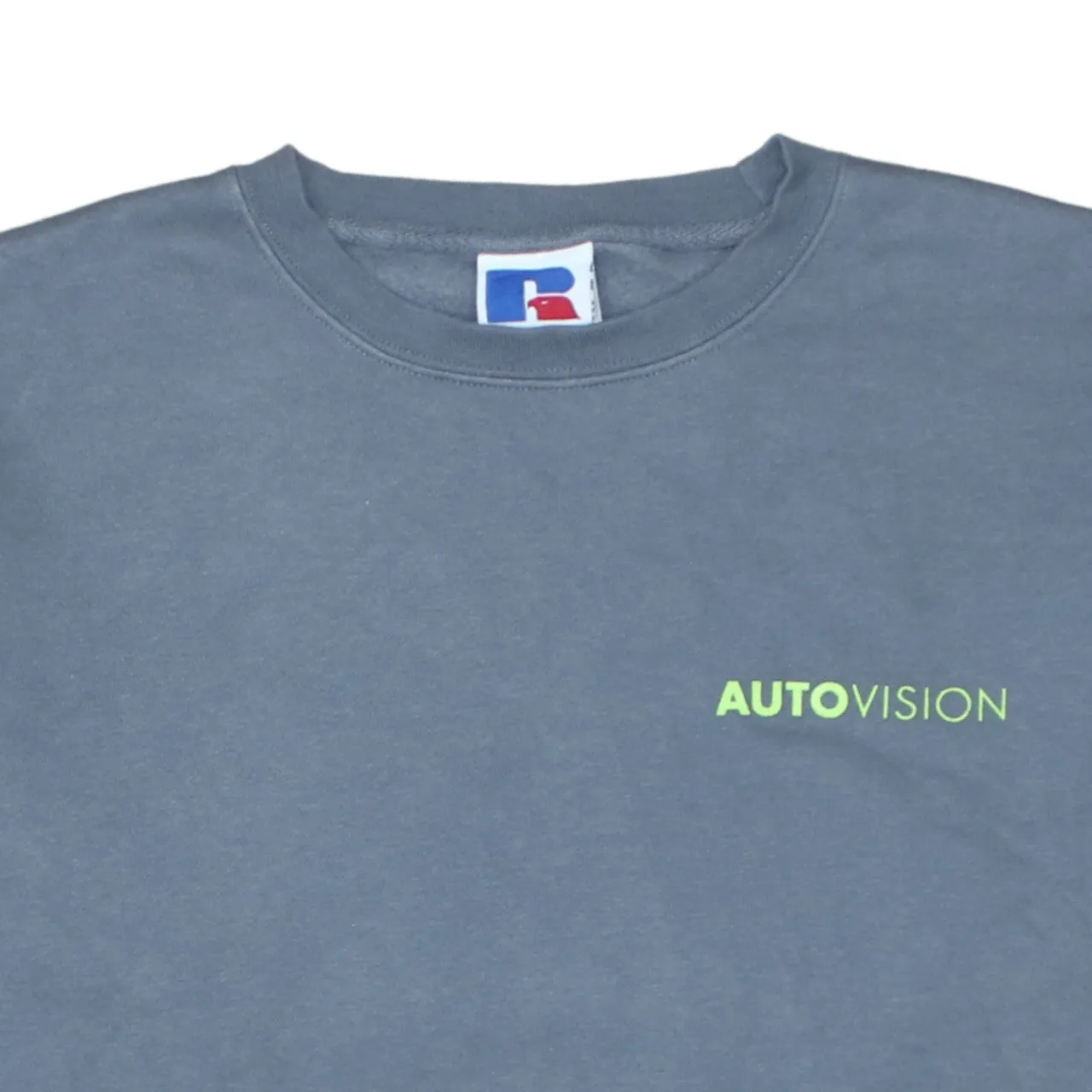 Russell Athletic Blue Sweatshirt Men's Large Printed Autovision Logo Crewneck Pullover sold by Vintage Club product image thumbnail 3
