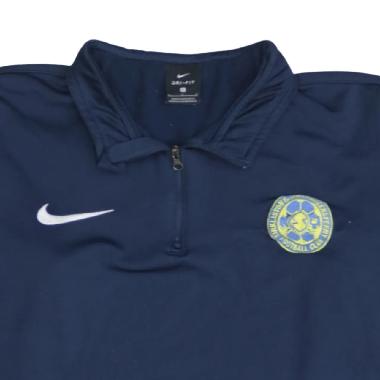 Nike Navy Blue Quarter Zip Sweatshirt Men's Large Embroidered Badge Dri-Fit Training Top sold by Vintage Club product image thumbnail 3