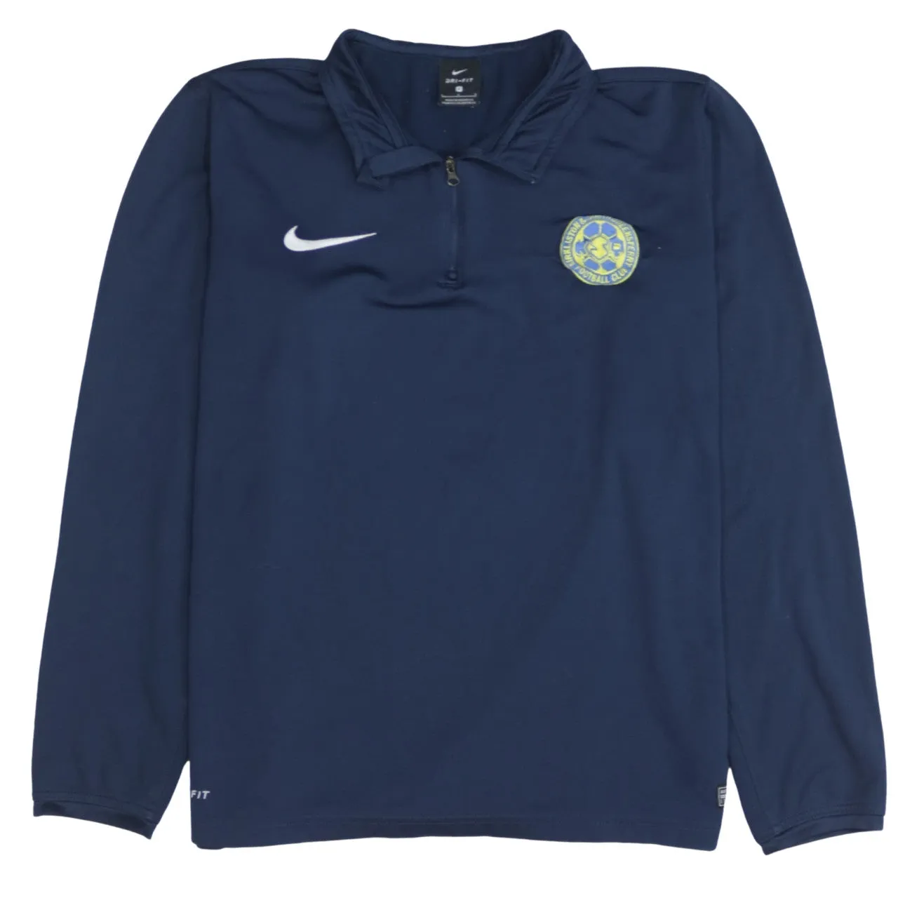 Nike Navy Blue Quarter Zip Sweatshirt Men's Large Embroidered Badge Dri-Fit Training Top sold by Vintage Club