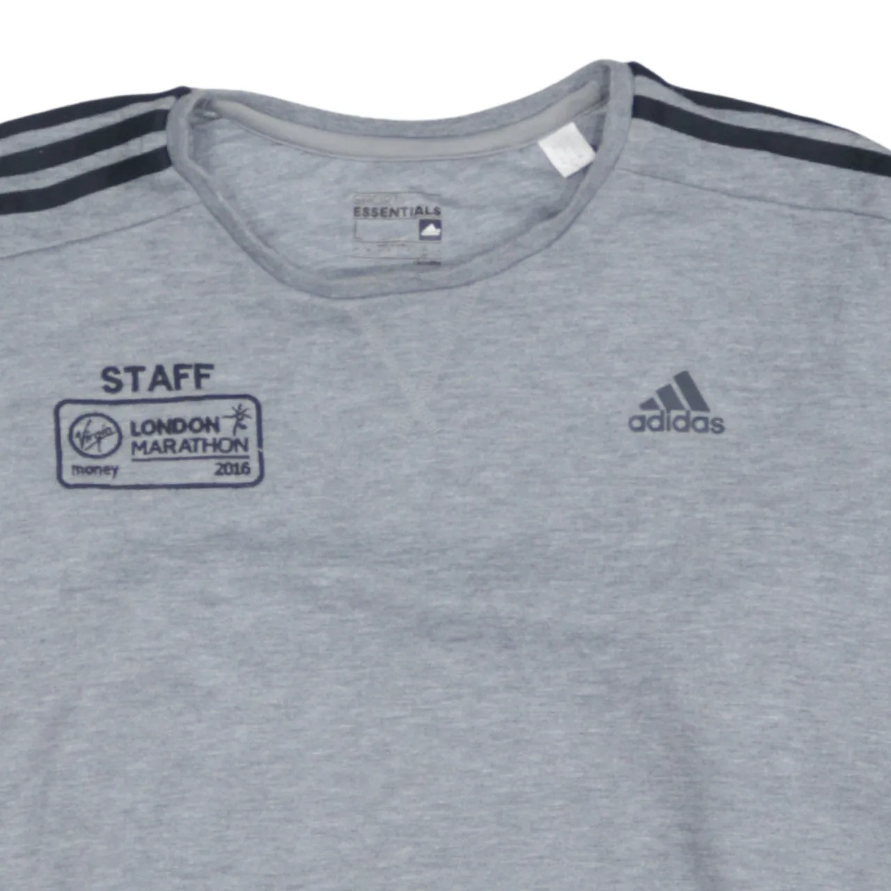 Adidas Grey Sweatshirt Men's Large London Marathon Staff Embroidered Logos Three Stripe Pullover Top sold by Vintage Club product image thumbnail 3