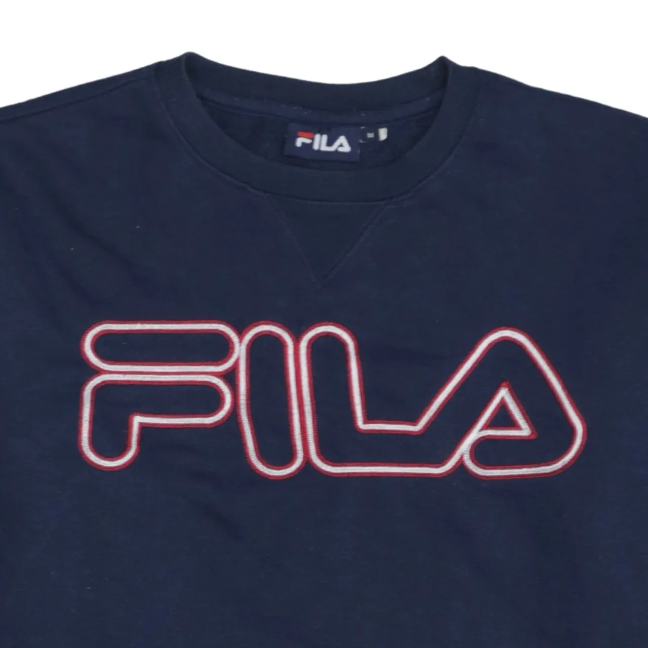 Fila 90's Spellout Crew Neck Sweatshirt Medium Navy Blue sold by Vintage Club product image thumbnail 3