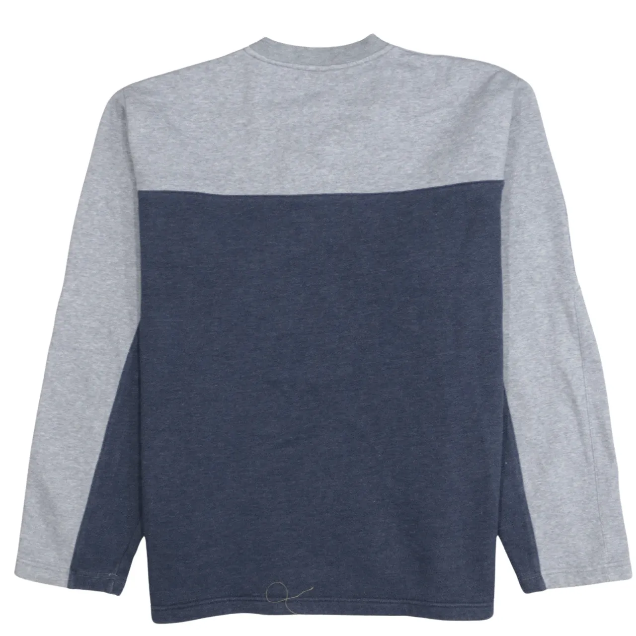 Adidas Navy Grey Sweatshirt Men's Large V Neck Three Stripe Sleeves Embroidered Logo Pullover sold by Vintage Club product image thumbnail 2