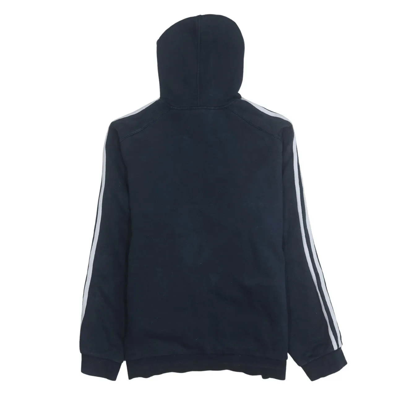 Adidas 90's Striped Sleeve Pullover Hoodie Medium Navy Blue sold by Vintage Club product image thumbnail 2