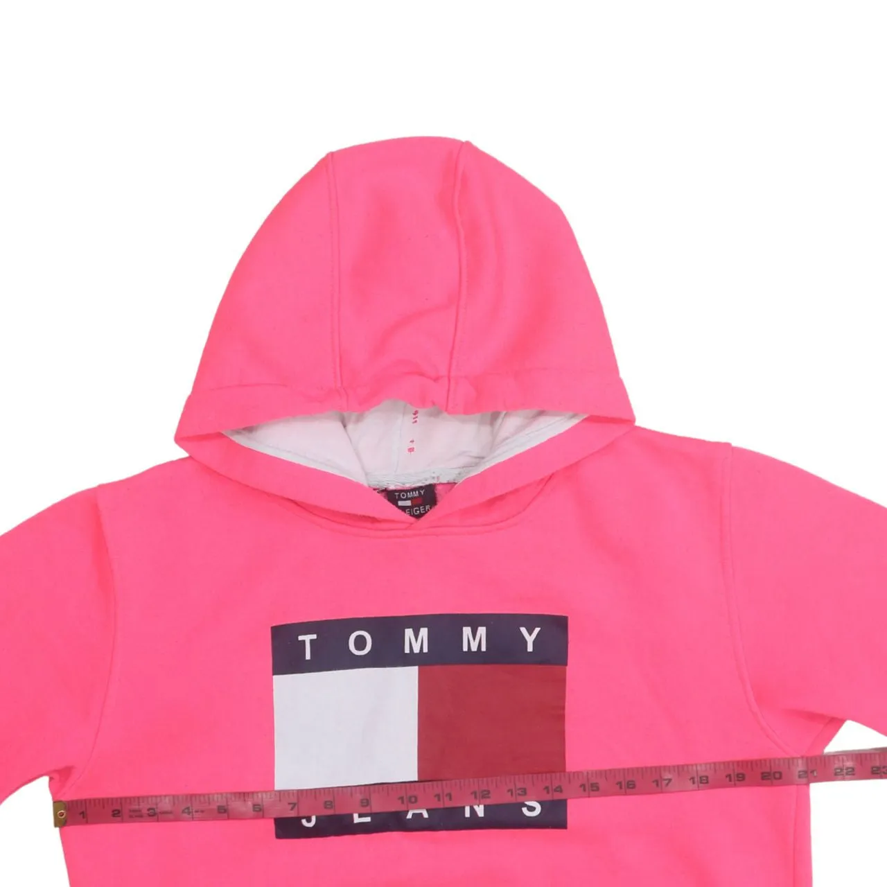 Tommy Hilfiger 90's Spellout Pullover Hoodie XXLarge (2XL) Orange sold by Vintage Club product image thumbnail 5