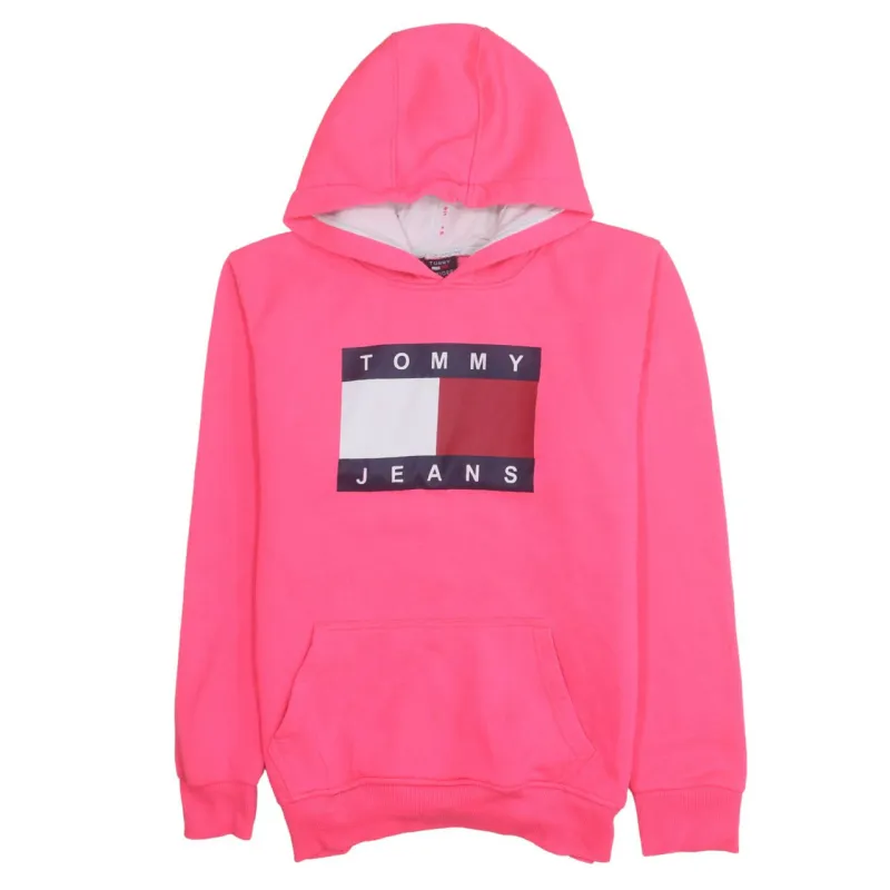 Tommy Hilfiger 90's Spellout Pullover Hoodie XXLarge (2XL) Orange made by Tommy Hilfiger