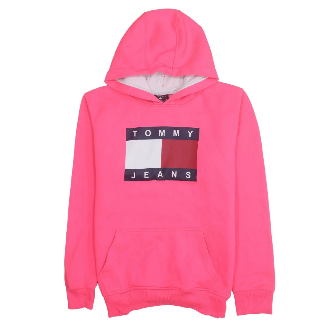 Tommy Hilfiger 90's Spellout Pullover Hoodie XXLarge (2XL) Orange sold by Vintage Club