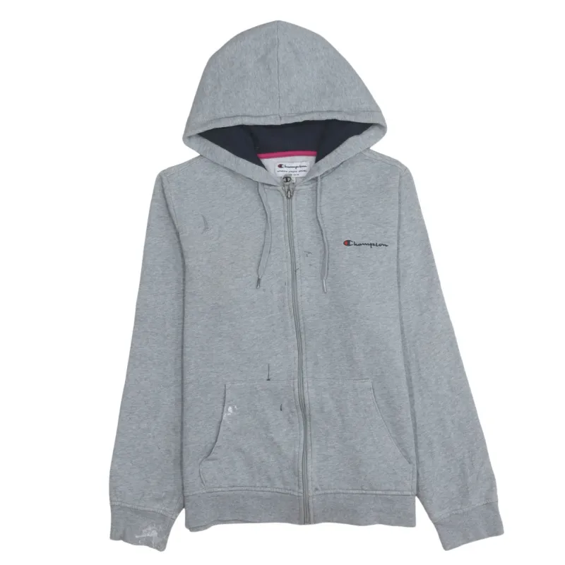 Champion 90's Lightweight Full Zip Up Hoodie Large Grey made by Vintage Club