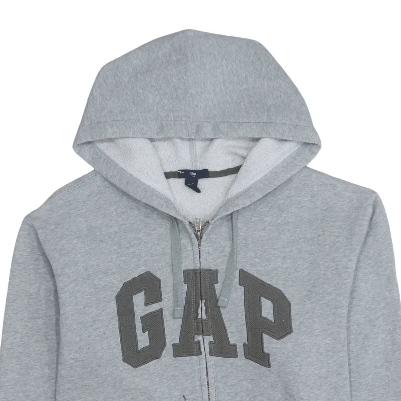 Gap 90's Spellout Full Zip Up Hoodie Large Grey sold by Vintage Club product image thumbnail 3