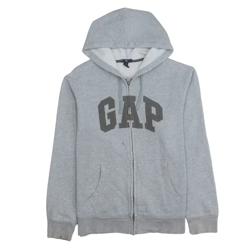 Gap 90's Spellout Full Zip Up Hoodie Large Grey made by GAP