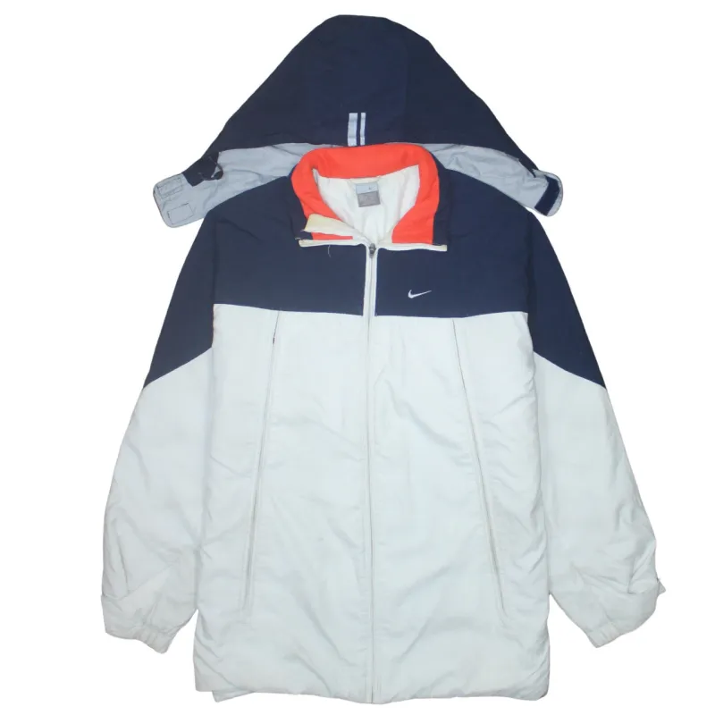 Nike 90's Swoosh Full Zip Up Windbreaker Large White made by Nike