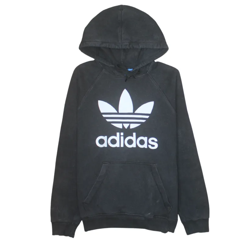 Adidas 90's Spellout Pullover Hoodie Small Black sold by Vintage Club