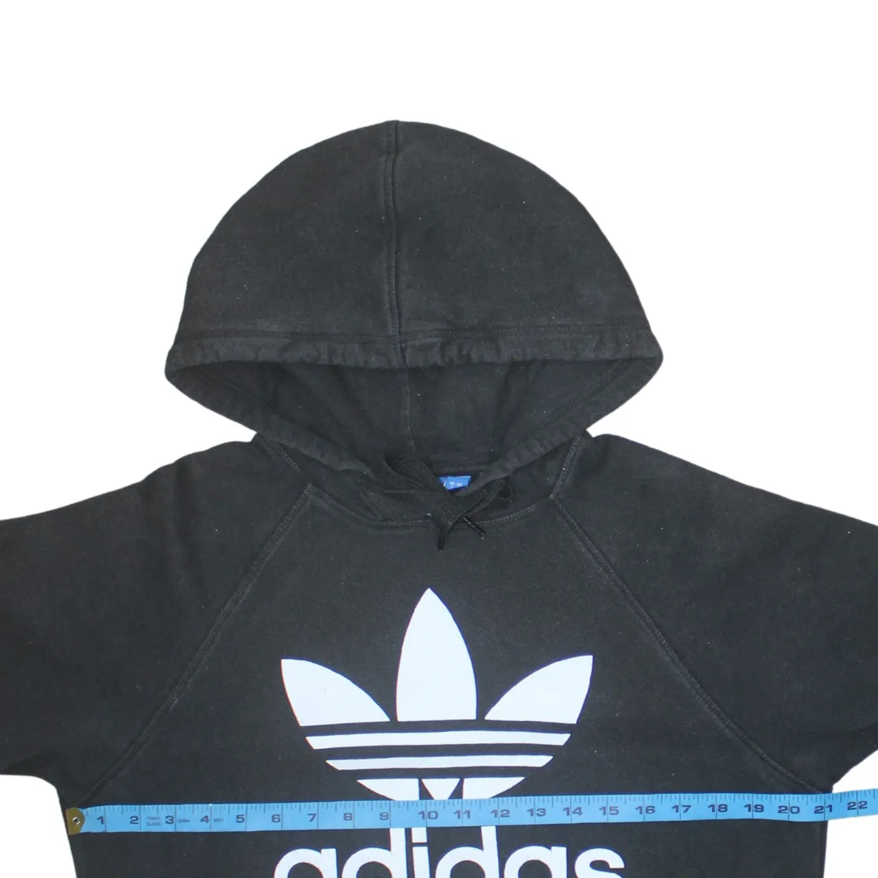 Adidas 90's Spellout Pullover Hoodie Small Black sold by Vintage Club product image thumbnail 5