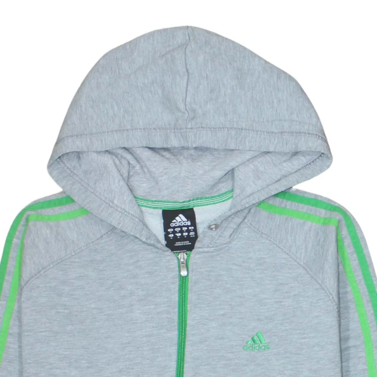 Adidas 90's Striped Sleeve Full Zip Up Hoodie Medium Grey sold by Vintage Club product image thumbnail 3