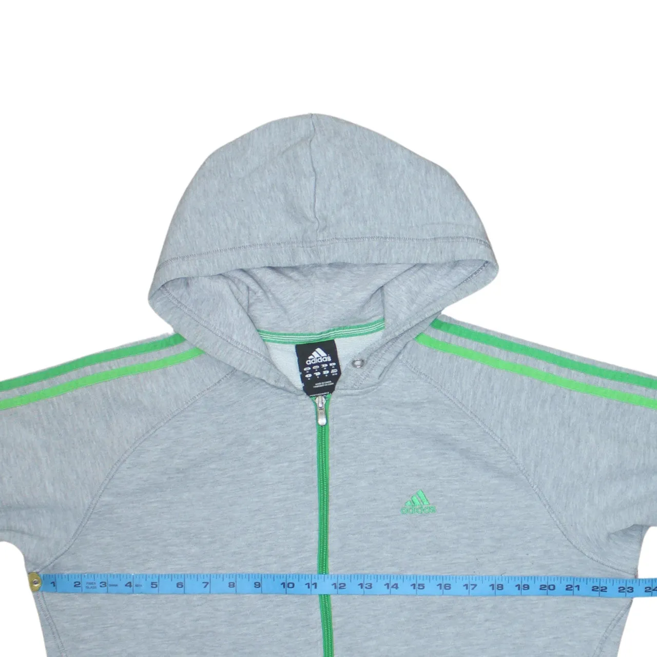 Adidas 90's Striped Sleeve Full Zip Up Hoodie Medium Grey sold by Vintage Club product image thumbnail 5