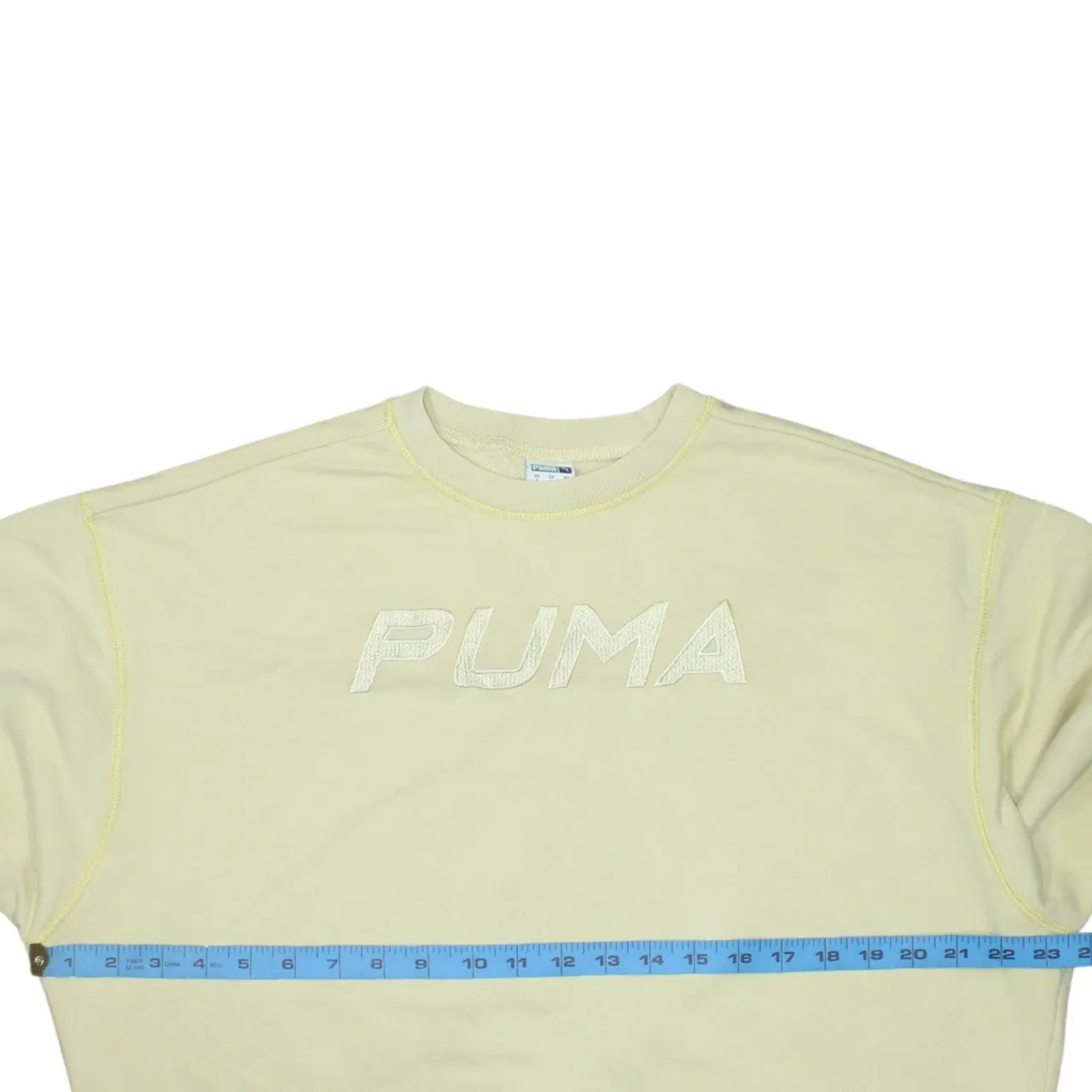 Puma 90's Spellout Crew Neck Sweatshirt Small Yellow sold by Vintage Club product image thumbnail 5
