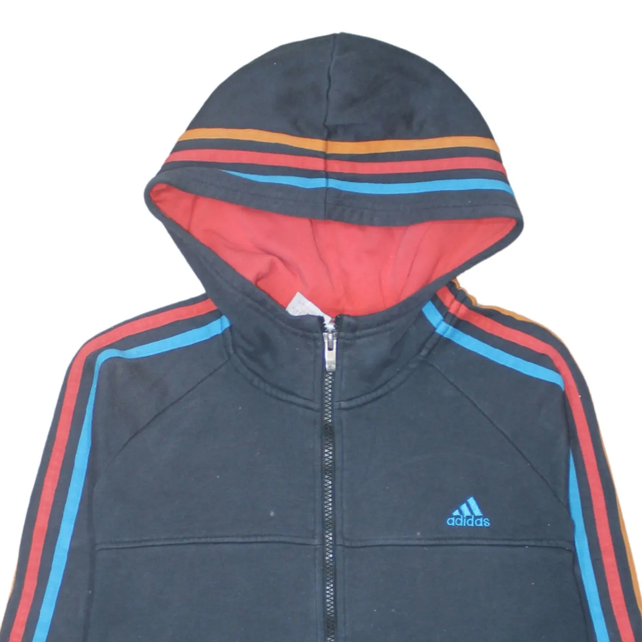 Adidas 90's Striped Sleeve Full Zip Up Hoodie XLarge Navy Blue sold by Vintage Club product image thumbnail 3