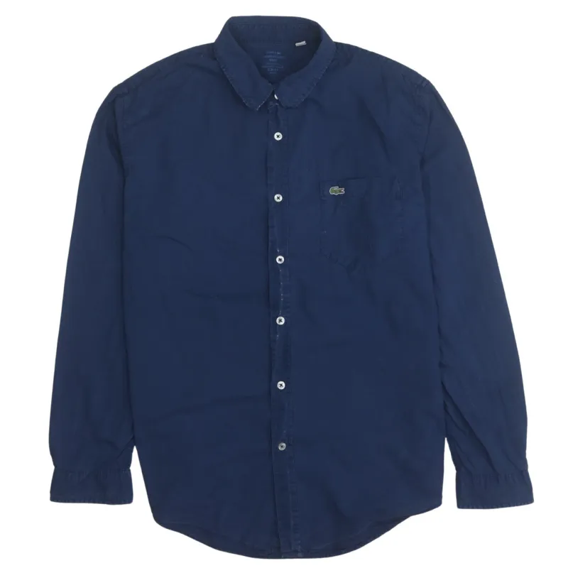Lacoste 90's Long Sleeve Button Up Shirt XLarge Navy Blue made by Lacoste