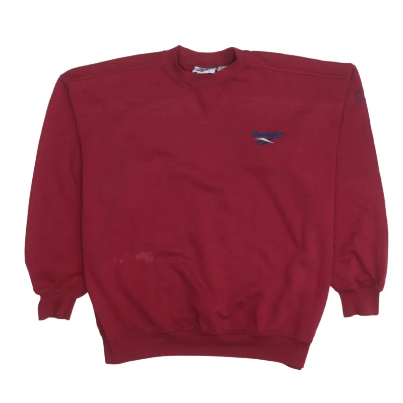 Reebok 90's Lightweight Crew Neck Sweatshirt Large Burgundy Red sold by Vintage Club