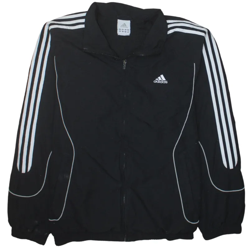 Adidas 90's Striped Sleeve Full Zip Up Windbreaker Medium  Black sold by Vintage Club