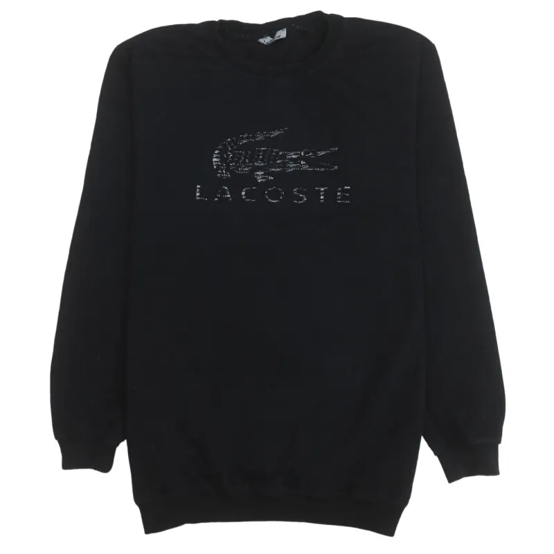 Lacoste 90's Spellout Crew Neck Sweatshirt XXLarge (2XL) Black sold by Vintage Club