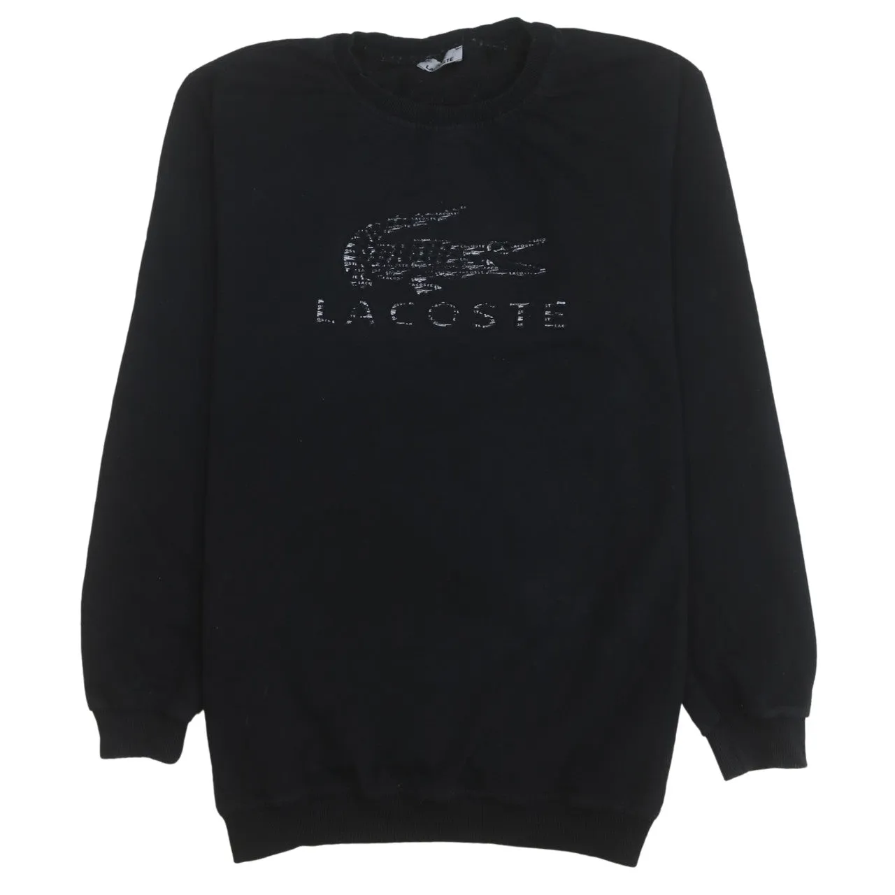 Lacoste 90's Spellout Crew Neck Sweatshirt XXLarge (2XL) Black sold by Vintage Club