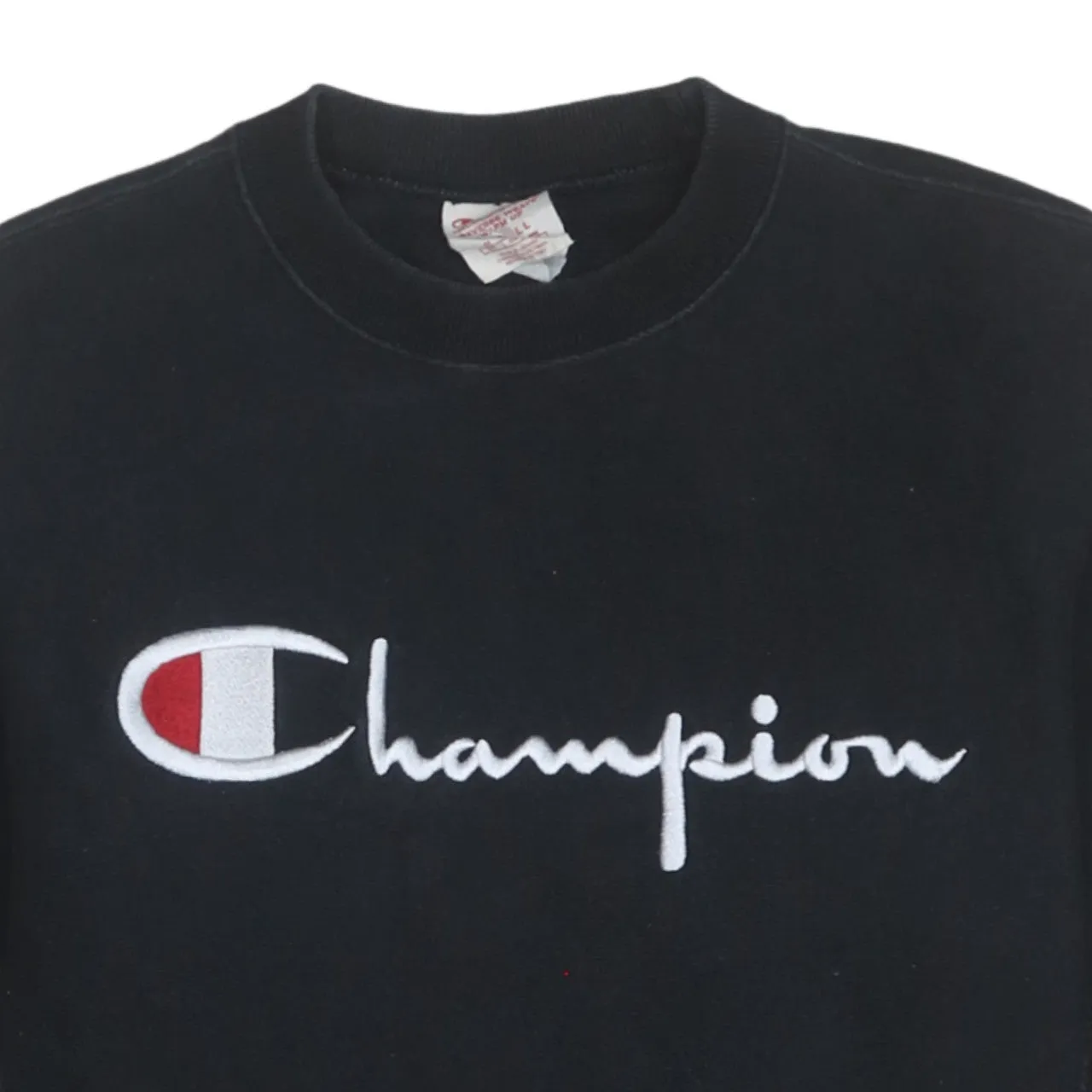 Champion 90's Spellout Crew Neck Sweatshirt Small Black sold by Vintage Club product image thumbnail 3