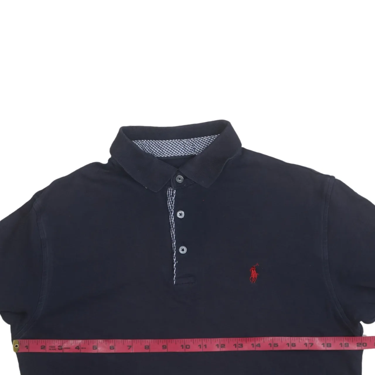 Polo Ralph Lauren 90's Short Sleeves Quarter Button Polo Shirt XLarge Navy Blue sold by Vintage Club product image thumbnail 5
