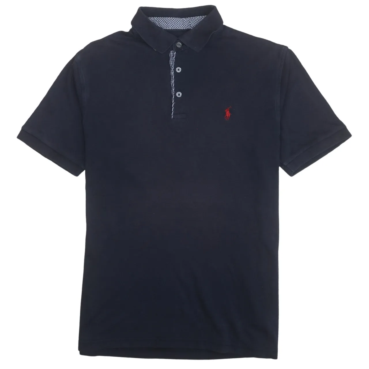 Polo Ralph Lauren 90's Short Sleeves Quarter Button Polo Shirt XLarge Navy Blue sold by Vintage Club