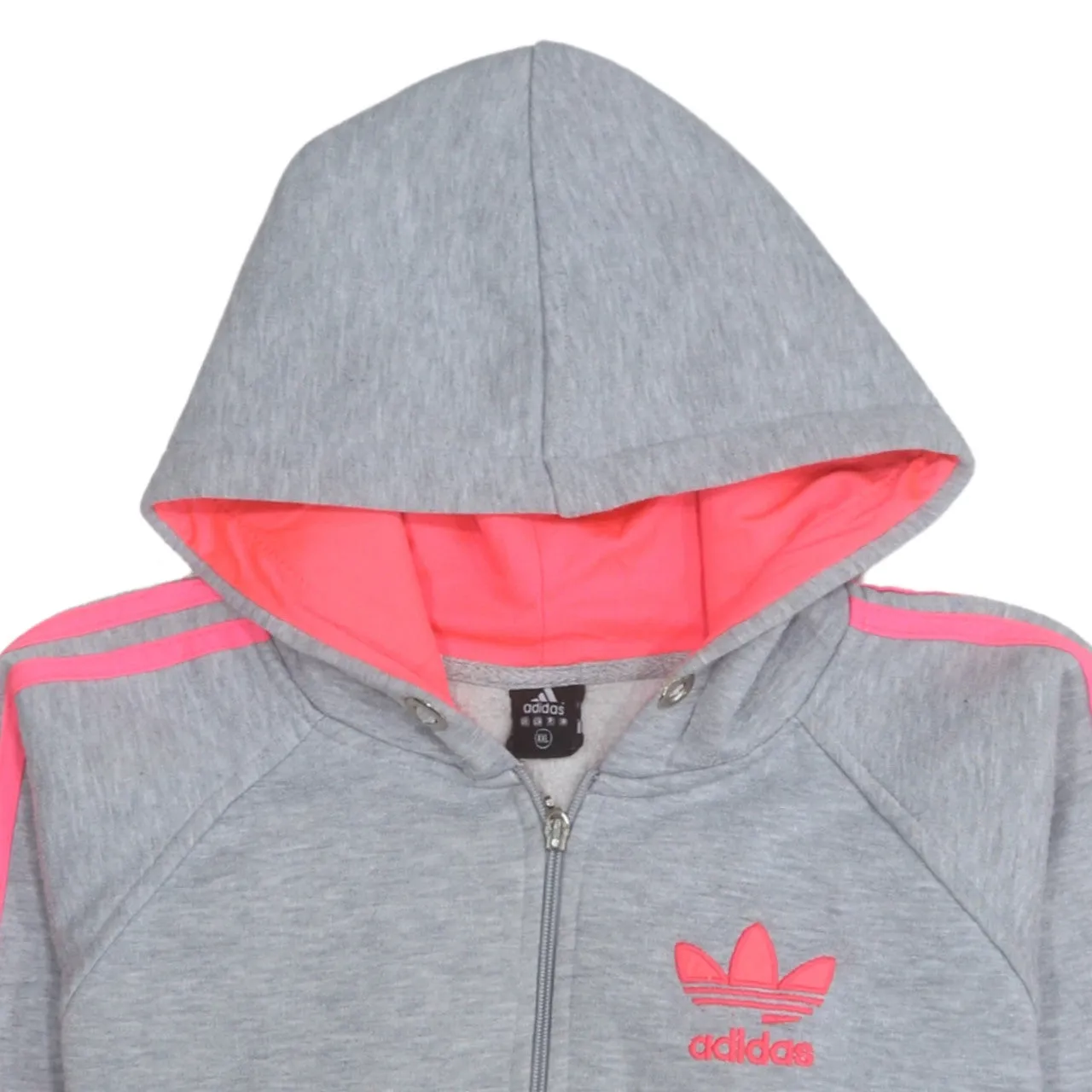 Adidas 90's Striped Sleeve Full Zip Up Hoodie XXLarge (2XL) Grey sold by Vintage Club product image thumbnail 3