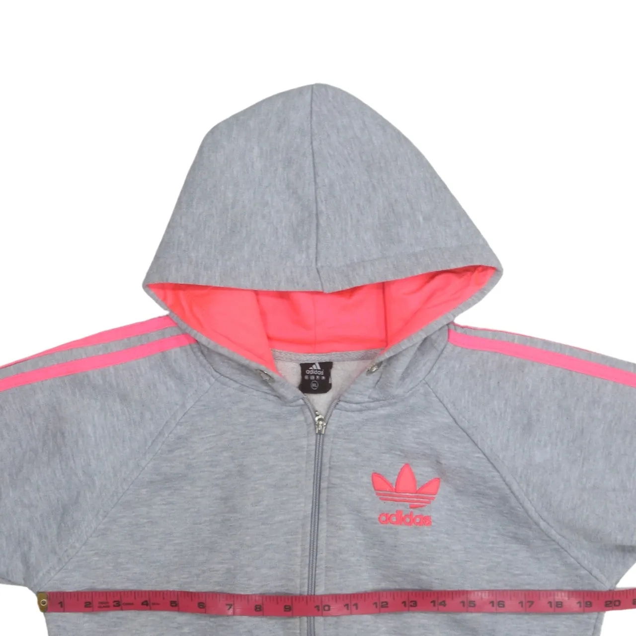 Adidas 90's Striped Sleeve Full Zip Up Hoodie XXLarge (2XL) Grey sold by Vintage Club product image thumbnail 5