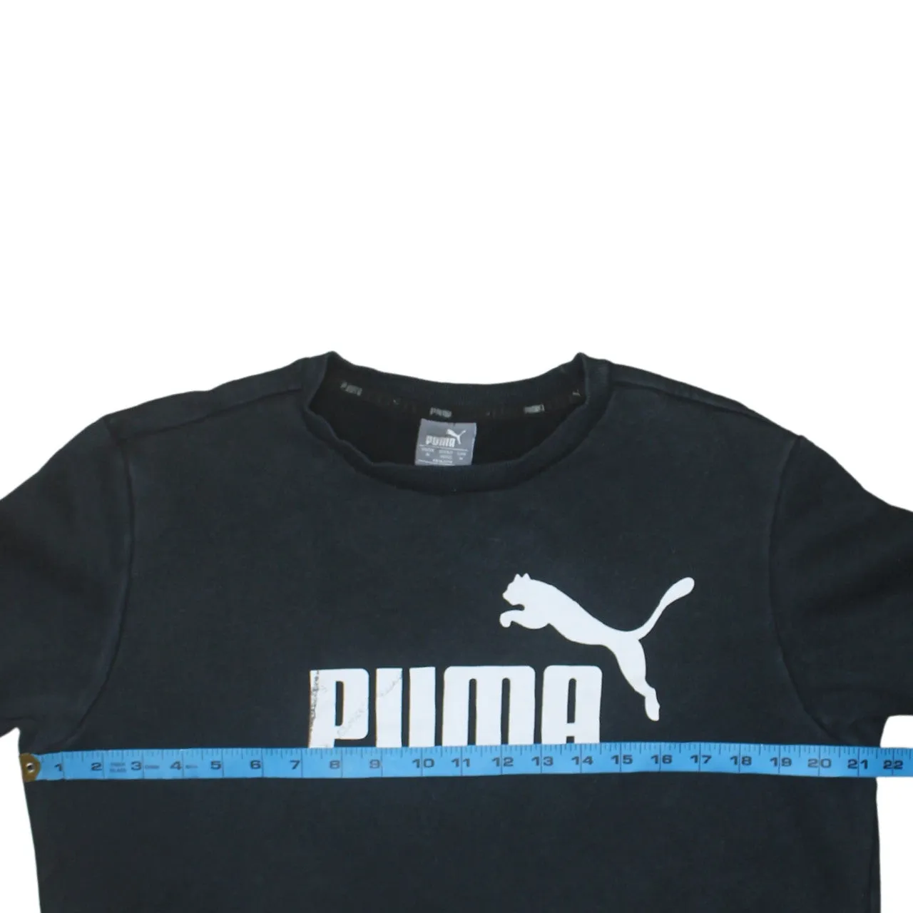 Puma 90's Spellout Crew Neck Sweatshirt Medium Black sold by Vintage Club product image thumbnail 5