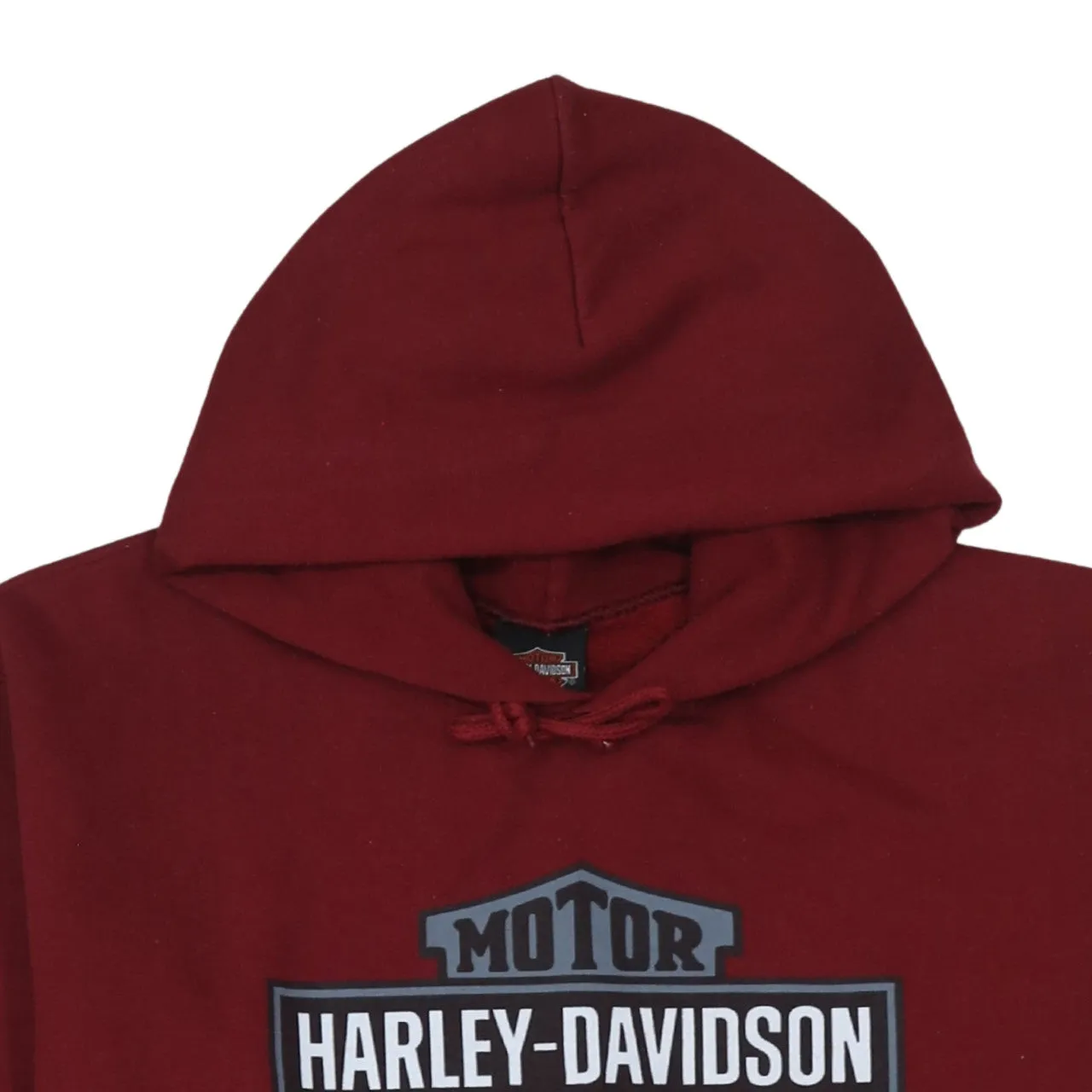 Harley Davidson 90's Spellout Pullover Hoodie Large Burgundy Red sold by Vintage Club product image thumbnail 3
